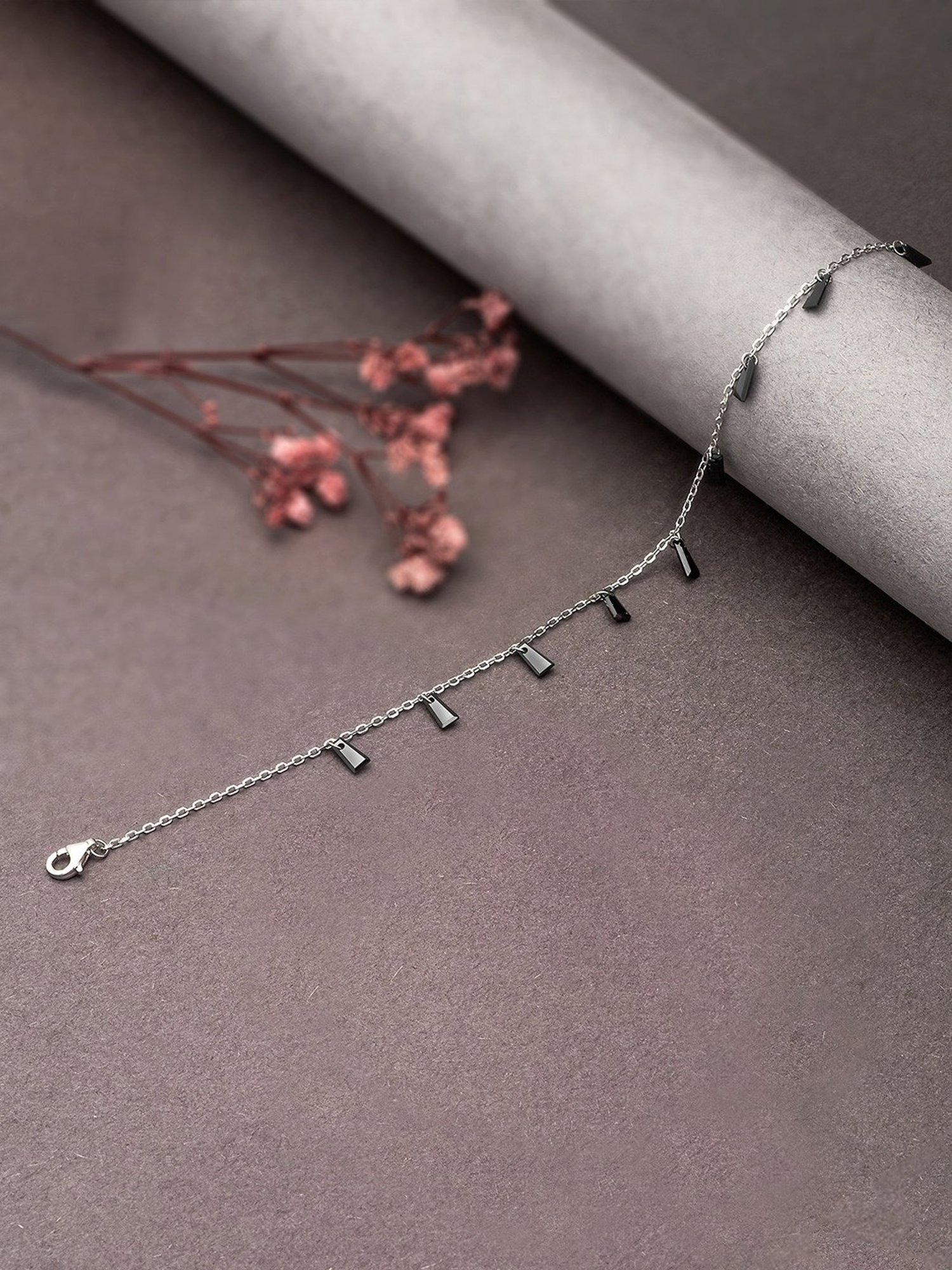 Silberry 92.5 Sterling Silver Radiant Anklet