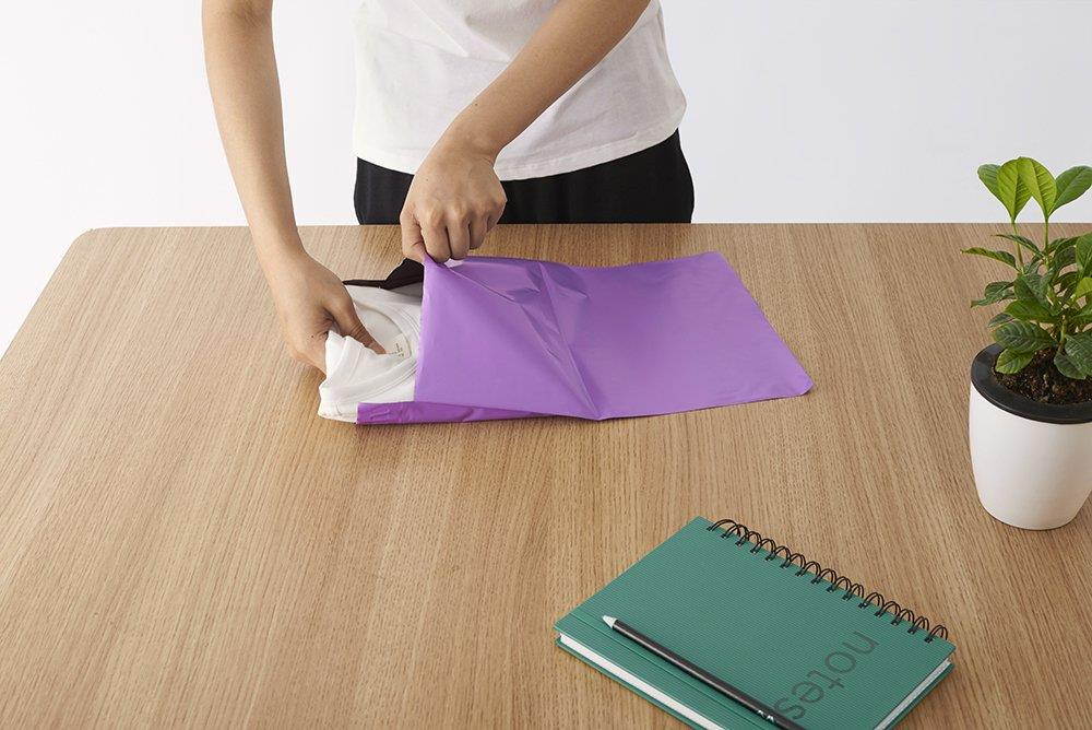 Metronic 100 Pcs Poly Mailers Envelopes Shipping Bags with Self Adhesive Waterproof and Tear-proof Postal Bags Light Purple (12x15.5)
