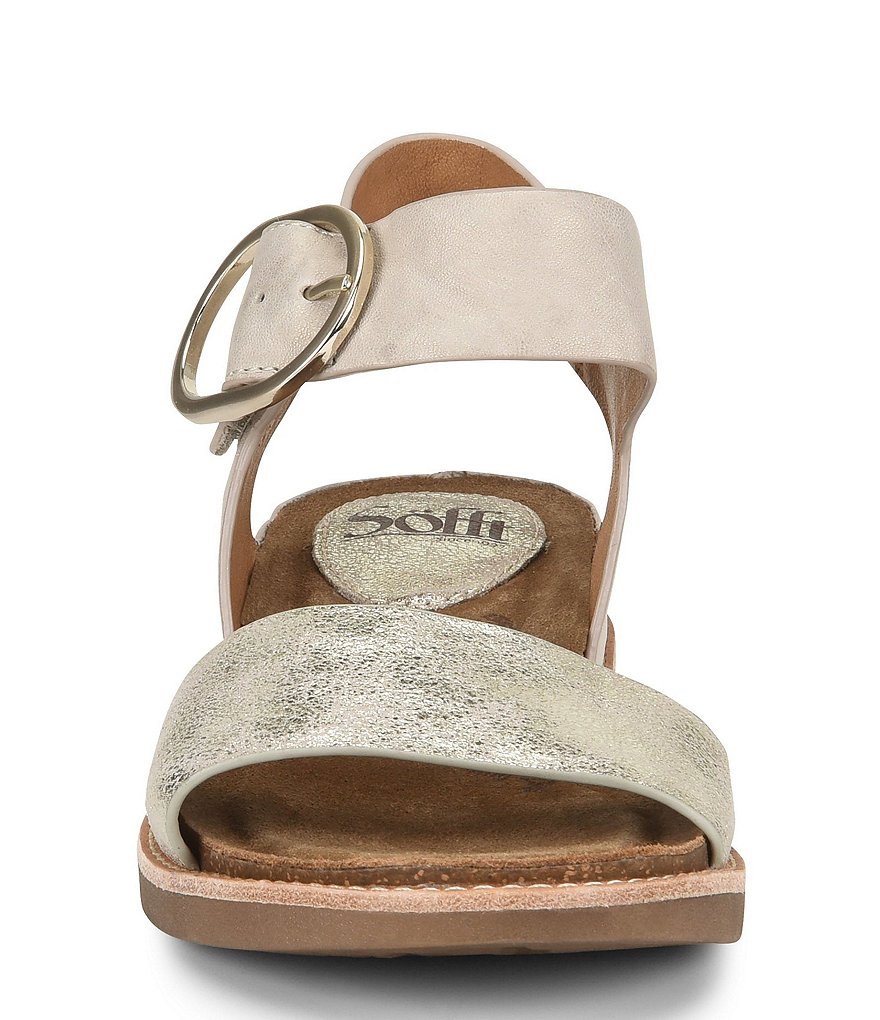 Sofft Bali Metallic Leather Wedge Sandals