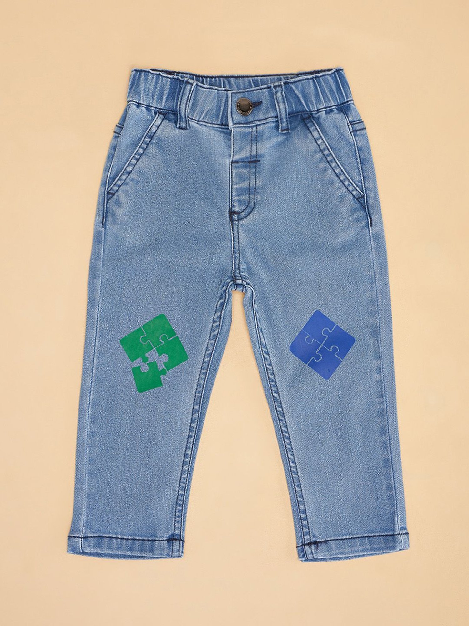 Pantaloons Baby Blue Solid Jeans