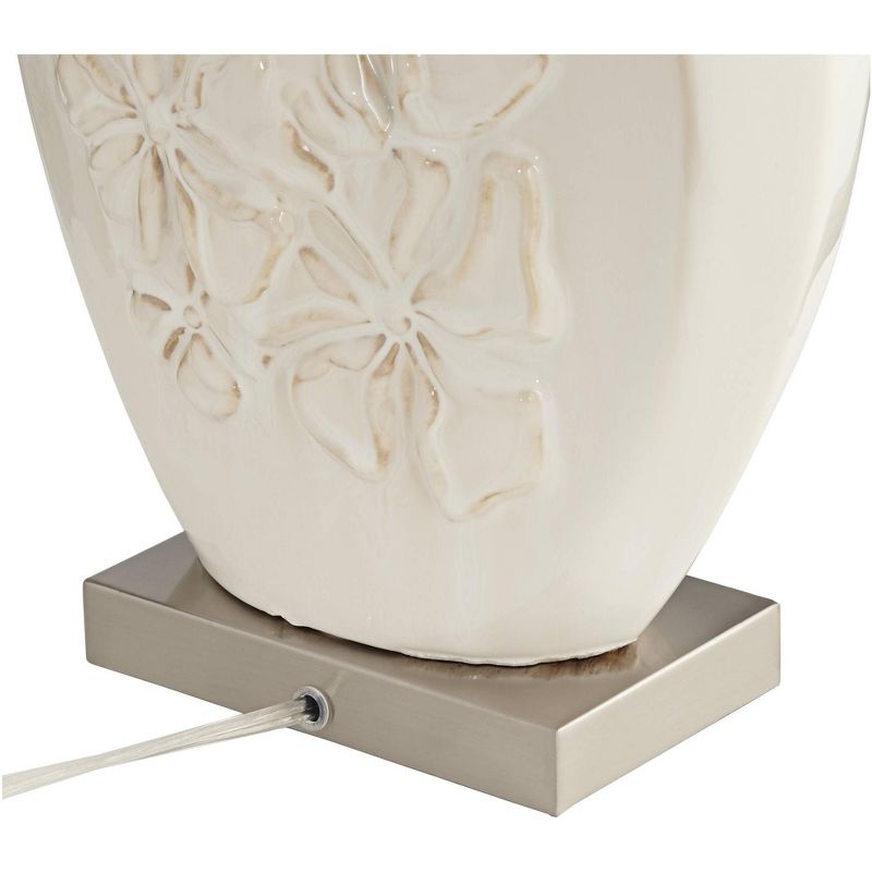 Regency Hill Ewan Ivory Ceramic Lamps Set of 2 with Table Top Dimmers