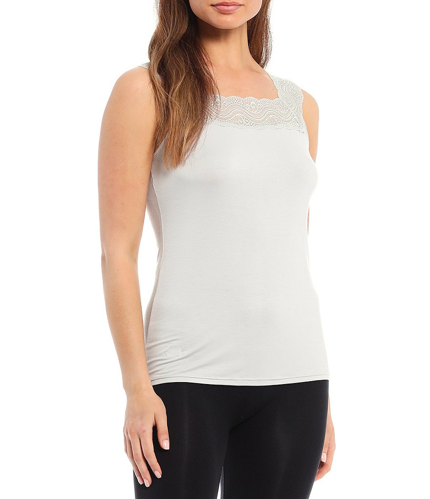 Modern Movement Reversible Lace-Trimmed Microfiber Camisole