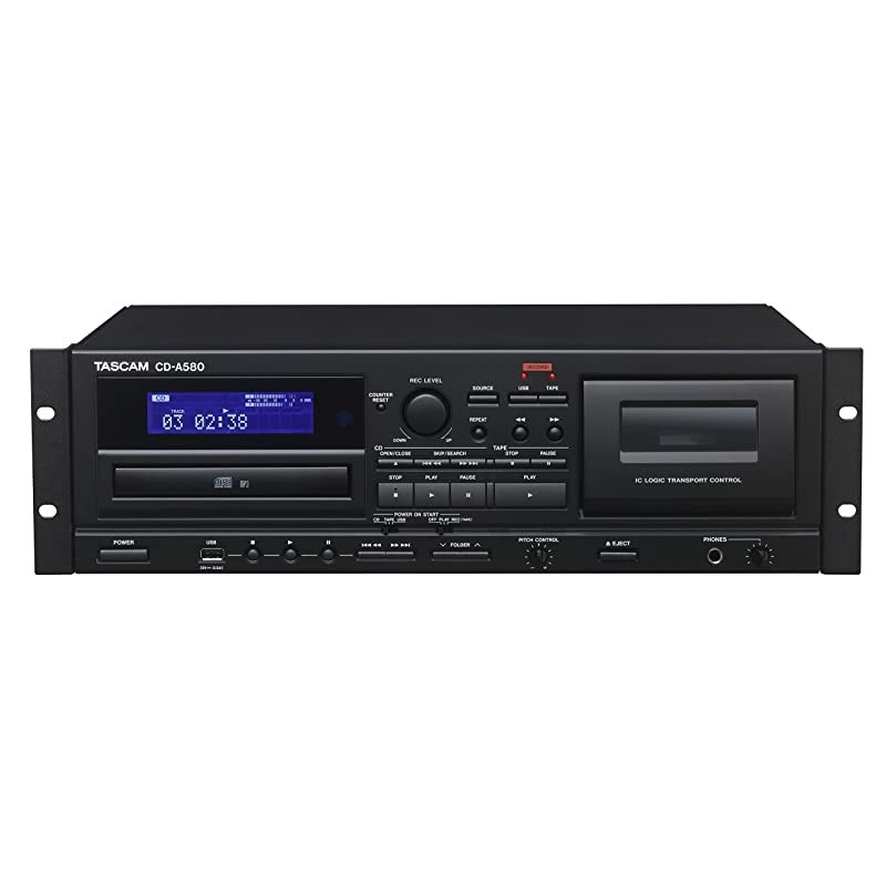 CD-A580 Rackmount Cassette/CD/USB MP3 Player Recorder Combo