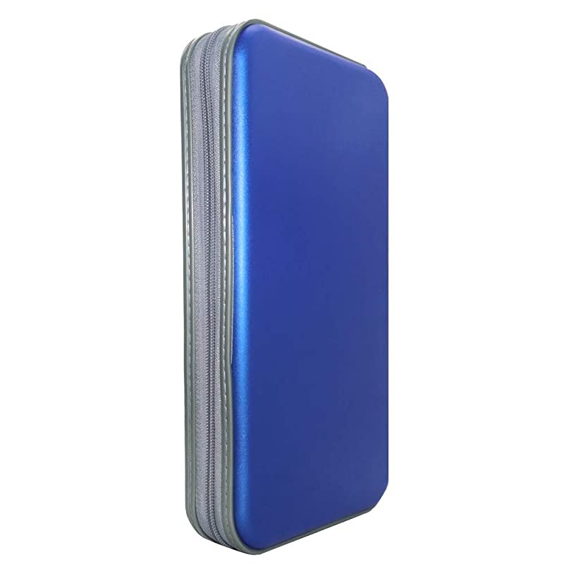 CD Case 80 Capacity DVD Storage DVD Case Holder VCD Wallet Organizer Protective Hard Plastic Portable Case Cover Blue