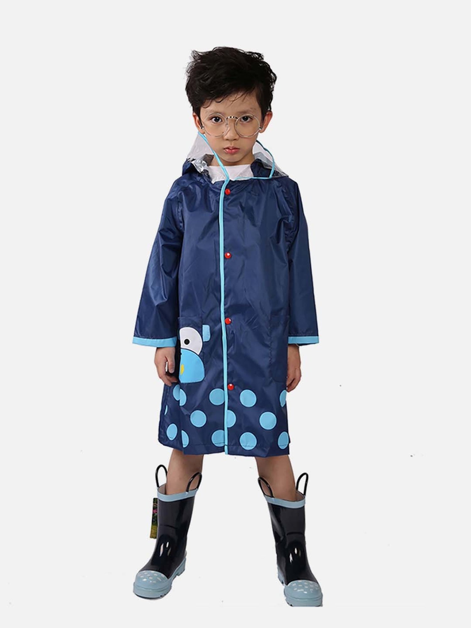 Little Surprise Box Kids Yellow Printed Full Sleeves Raincoat