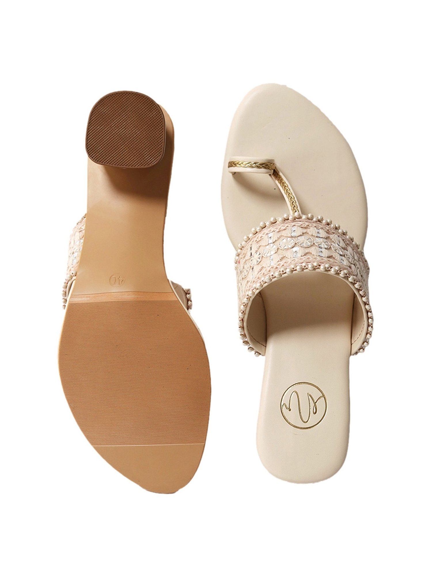 NR by Nidhi Rathi Women's Peach Toe Ring Sandals