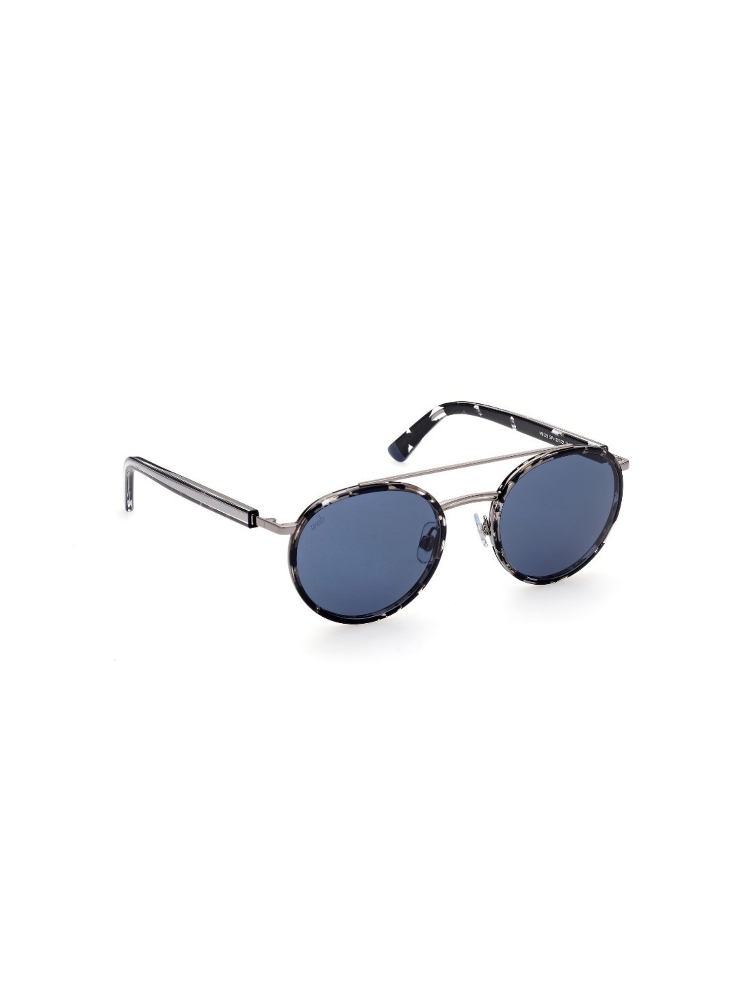 Web Eyewear Blue Round Unisex Sunglasses Designed in Italy