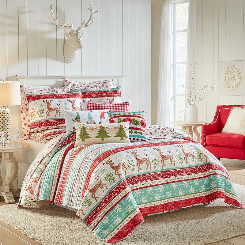 Let It Snow Holiday Euro Sham Set of 2 Red - Levtex Home