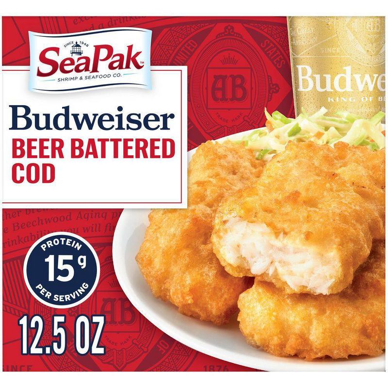 SeaPak Budweiser Beer Battered Cod Fillets - Frozen - 12.5oz