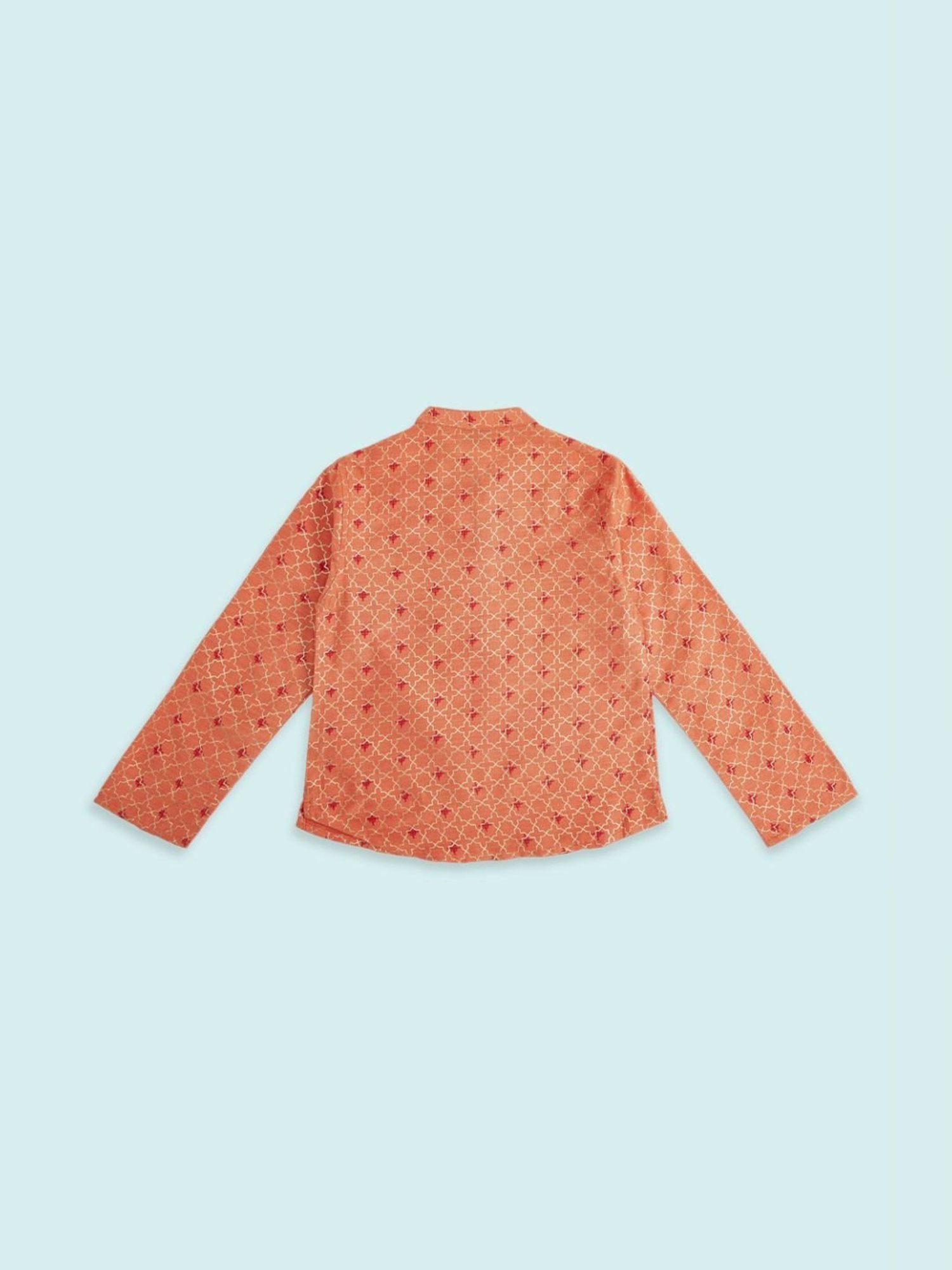 TABARD Kids Red Printed Full Sleeves Kurta