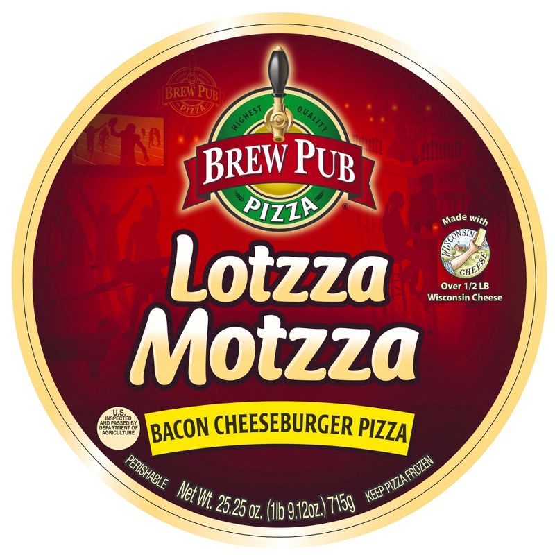 Brew Pub Lotzza Motzza Bacon Cheeseburger Frozen Pizza - 25.25oz