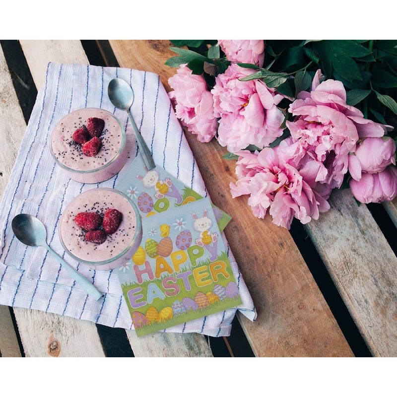 Blue Panda 150-Pack Happy Easter Disposable Paper Napkins Easter Party Supplies 6.5 x 6.5 In