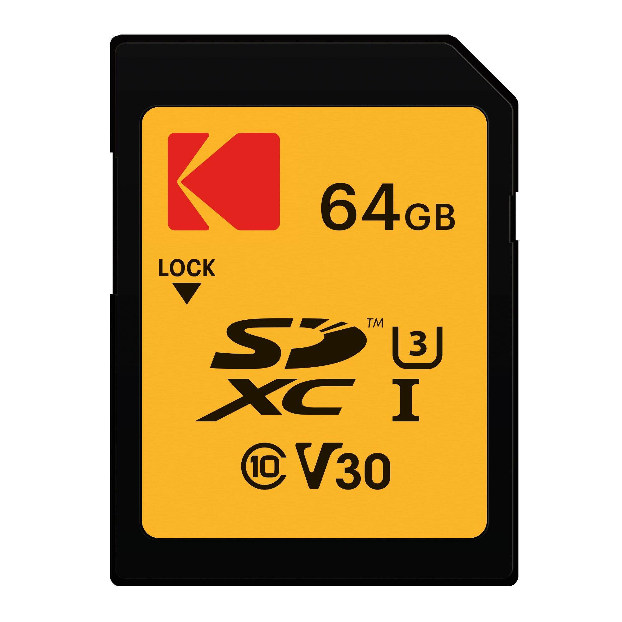 Kodak SDXC 64GB UHS-I U3 V30 Ultra Memory Card
