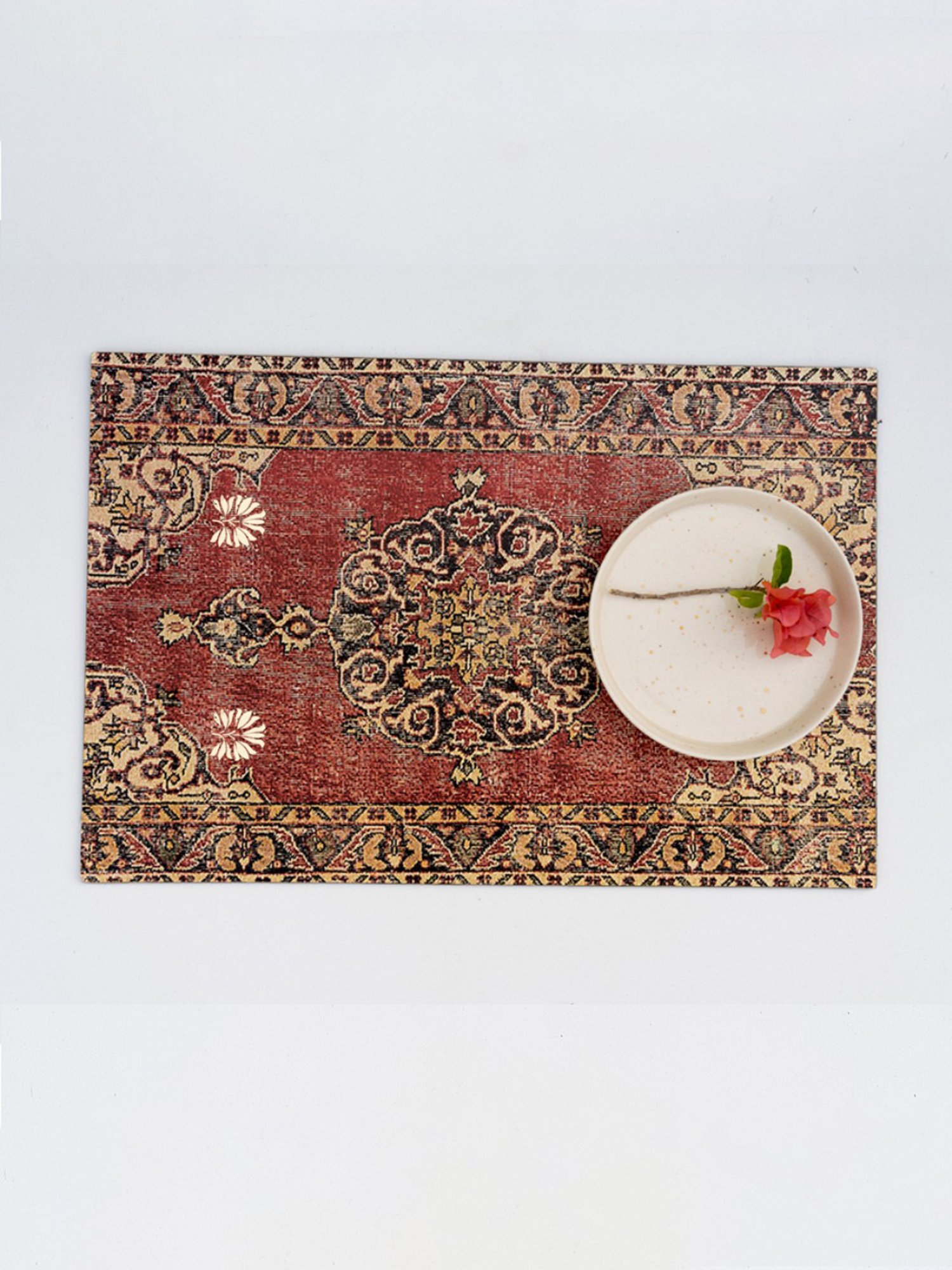 Karo Samara Printed Multicolor Wood Table Placements - Set of 6