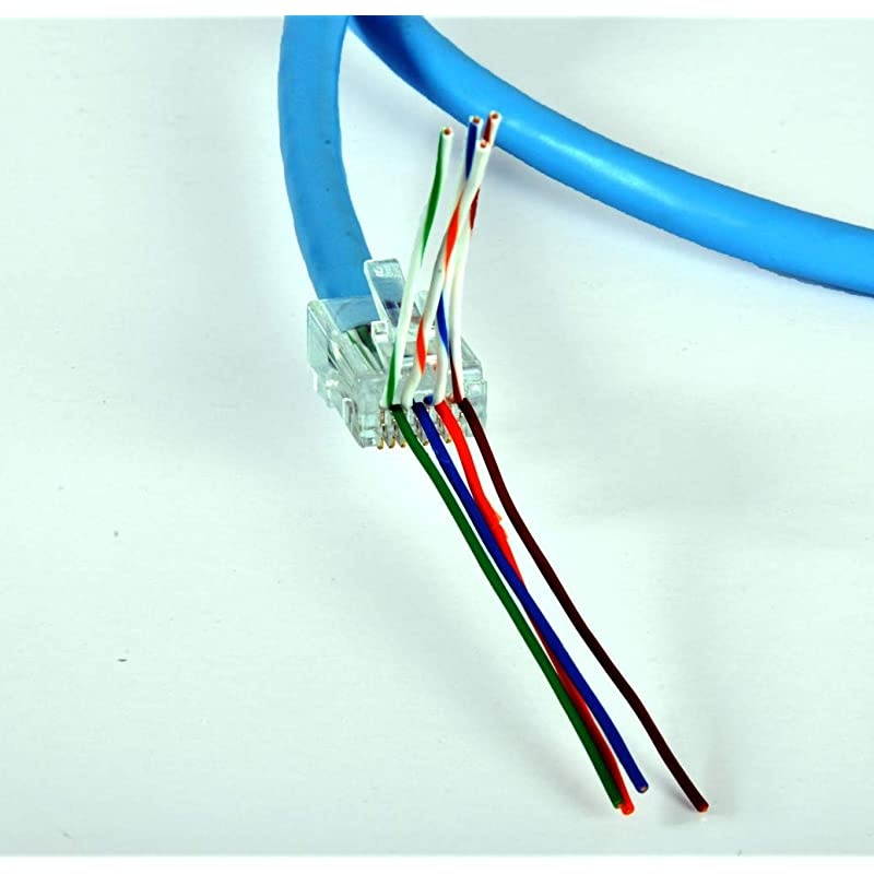 RJ45 Connector(100pcs) for CAT6a CAT6 Cables for Large 23AWG Twisted Pairs Diameter - end Pass Through Ethernet Modular Plug/Clip