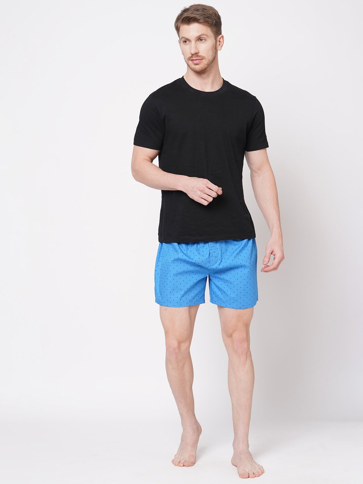 Fitz Blue Printed Cotton Boxers