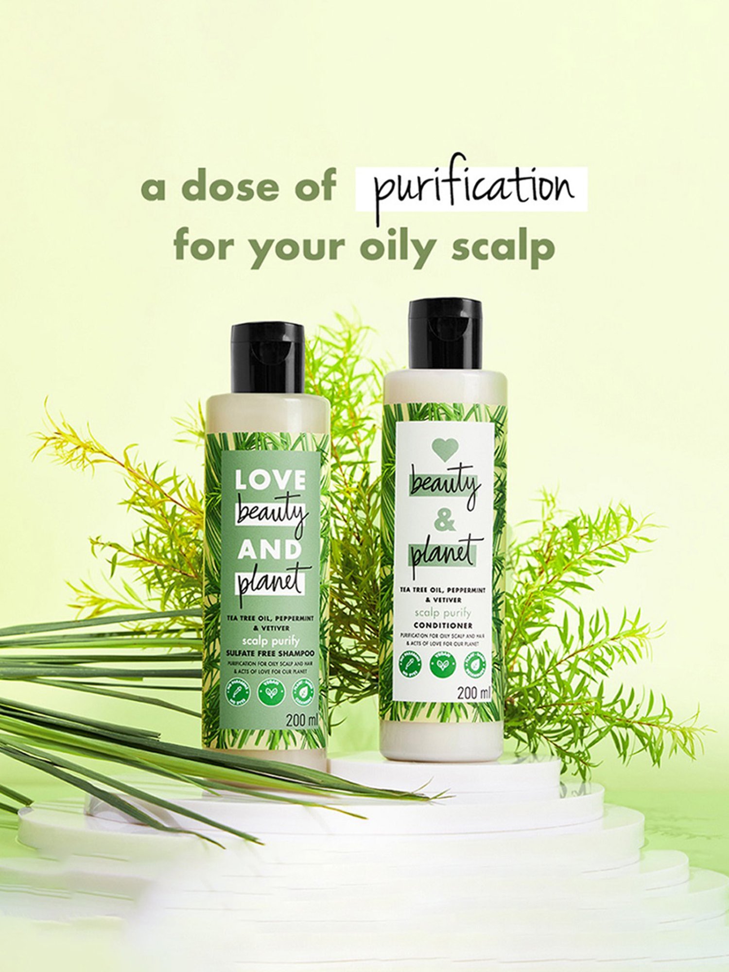 Love Beauty & Planet Tea Tree Oil, Peppermint & Vetiver Scalp Purify Conditioner - 200 ml