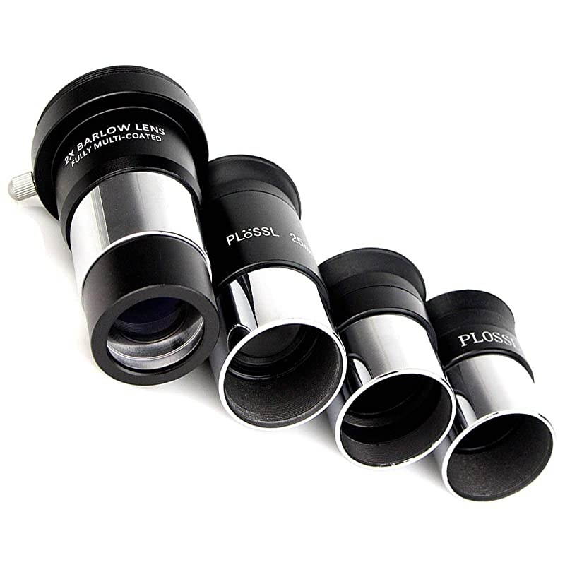 Telescope Eyepiece Multi Coated Telescopes Lens Telescope Accessory Kit with Barlow Lens for Standard 1.25 inches Filter Threads 4mm 10mm 25mm