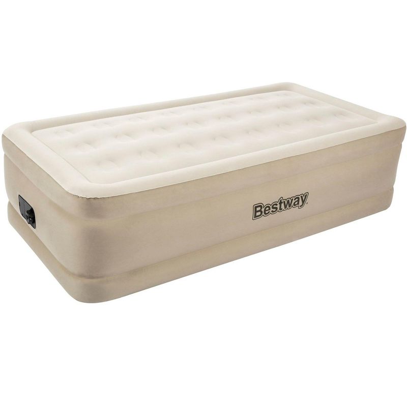 Bestway Fortech 20" Inflatable Twin Airbed Air Mattress & Built-In Pump (2 Pack)