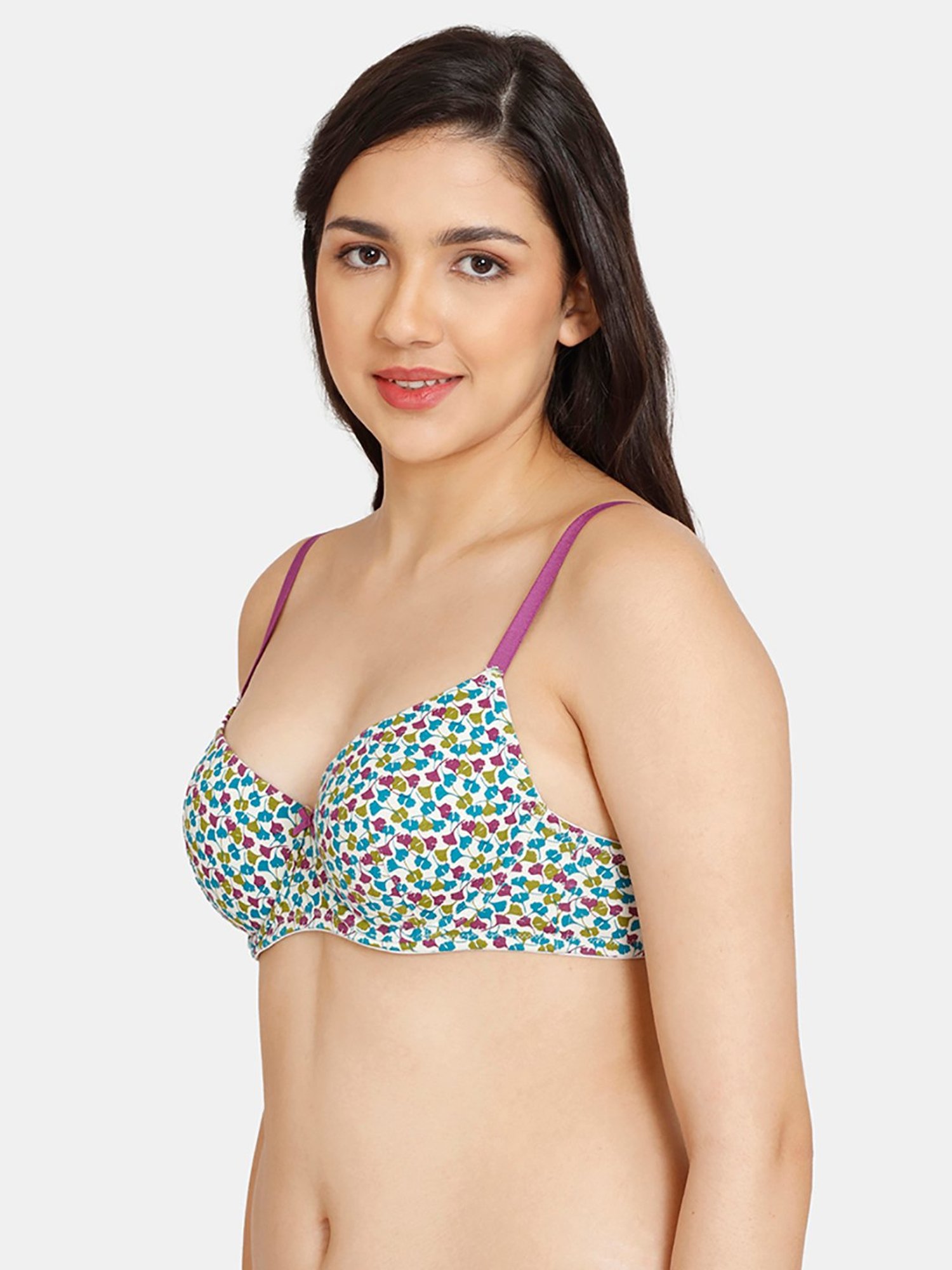 Rosaline by Zivame Multicolor Printed Half Coverage T-Shirt Bra
