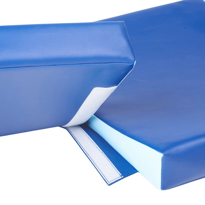 ECR4Kids SoftZone Baby Roll and Crawl Mat for Infants - 3-Piece Connecting Mat for Activity and Tummy Time, Blue