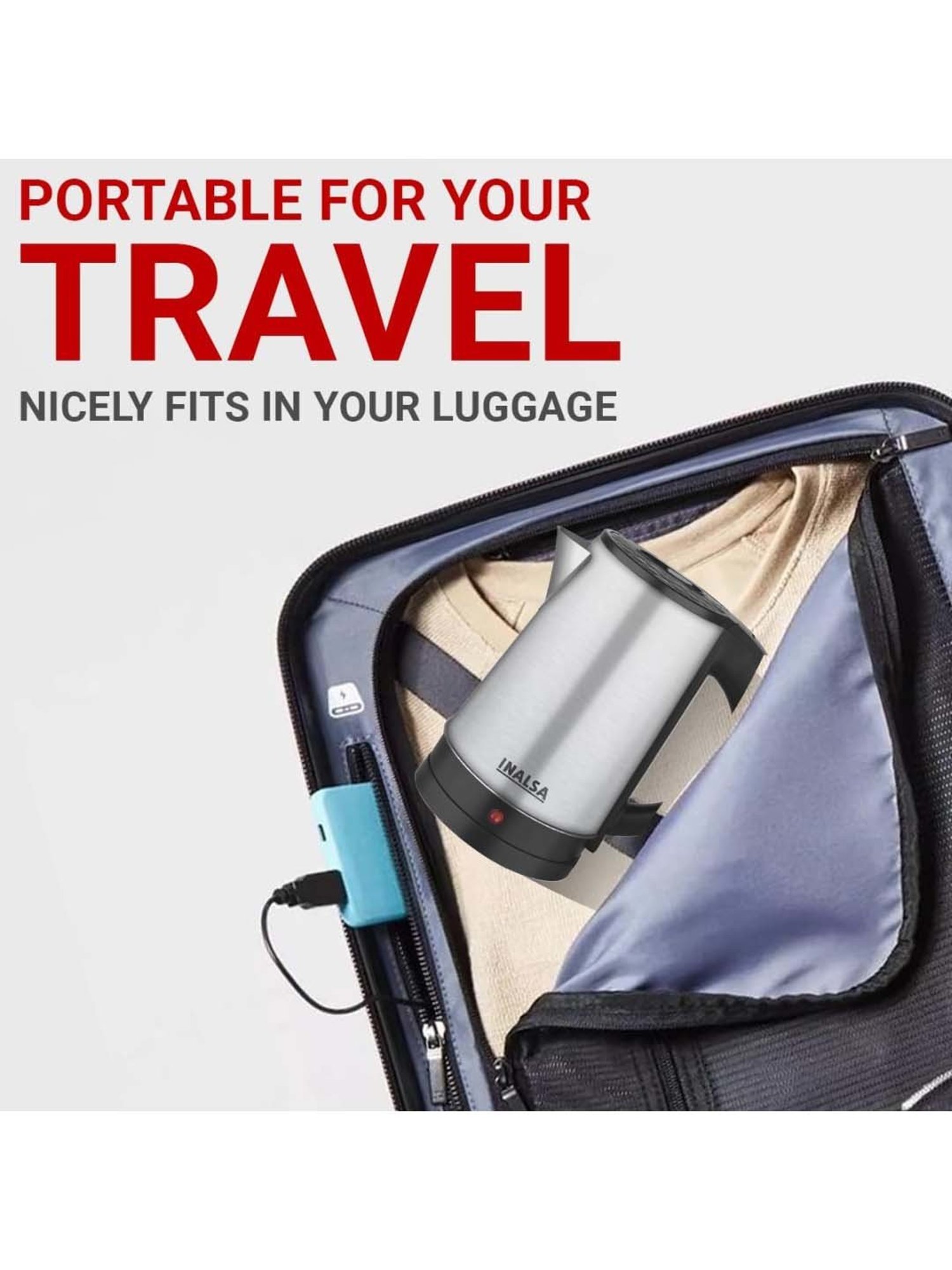 Inalsa 1000W 800ml Electric Kettle