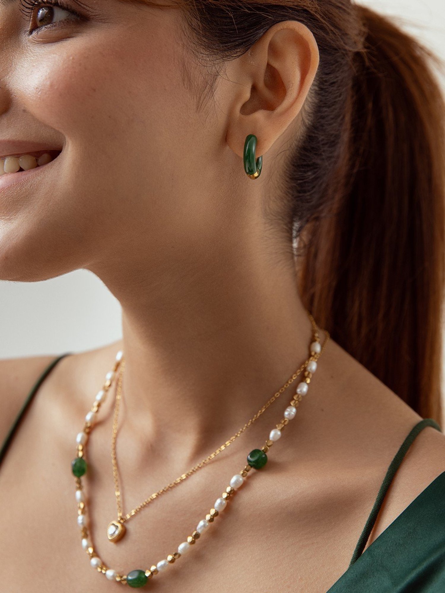 Perfectly Average Green Enamel Hoops