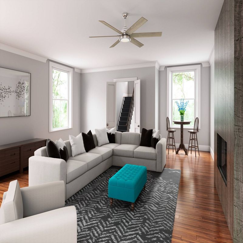 70" Warrant Ceiling Fan with Wall Control Nickel (Includes LED Light Bulb) - Hunter Fan