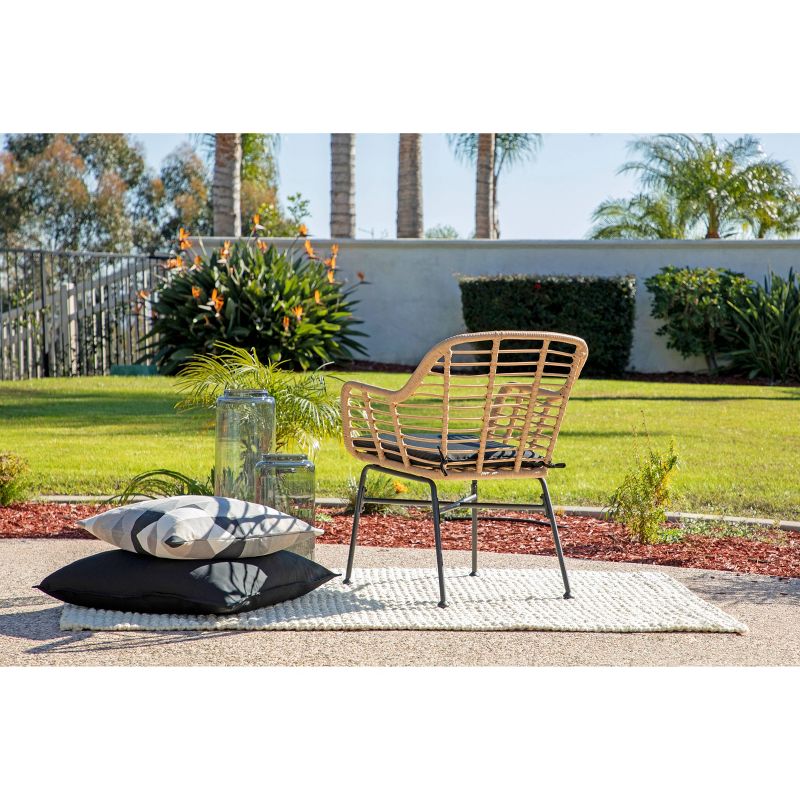 Ava 2pk Outdoor Wicker Accent Chairs - Natural Brown - Coaster