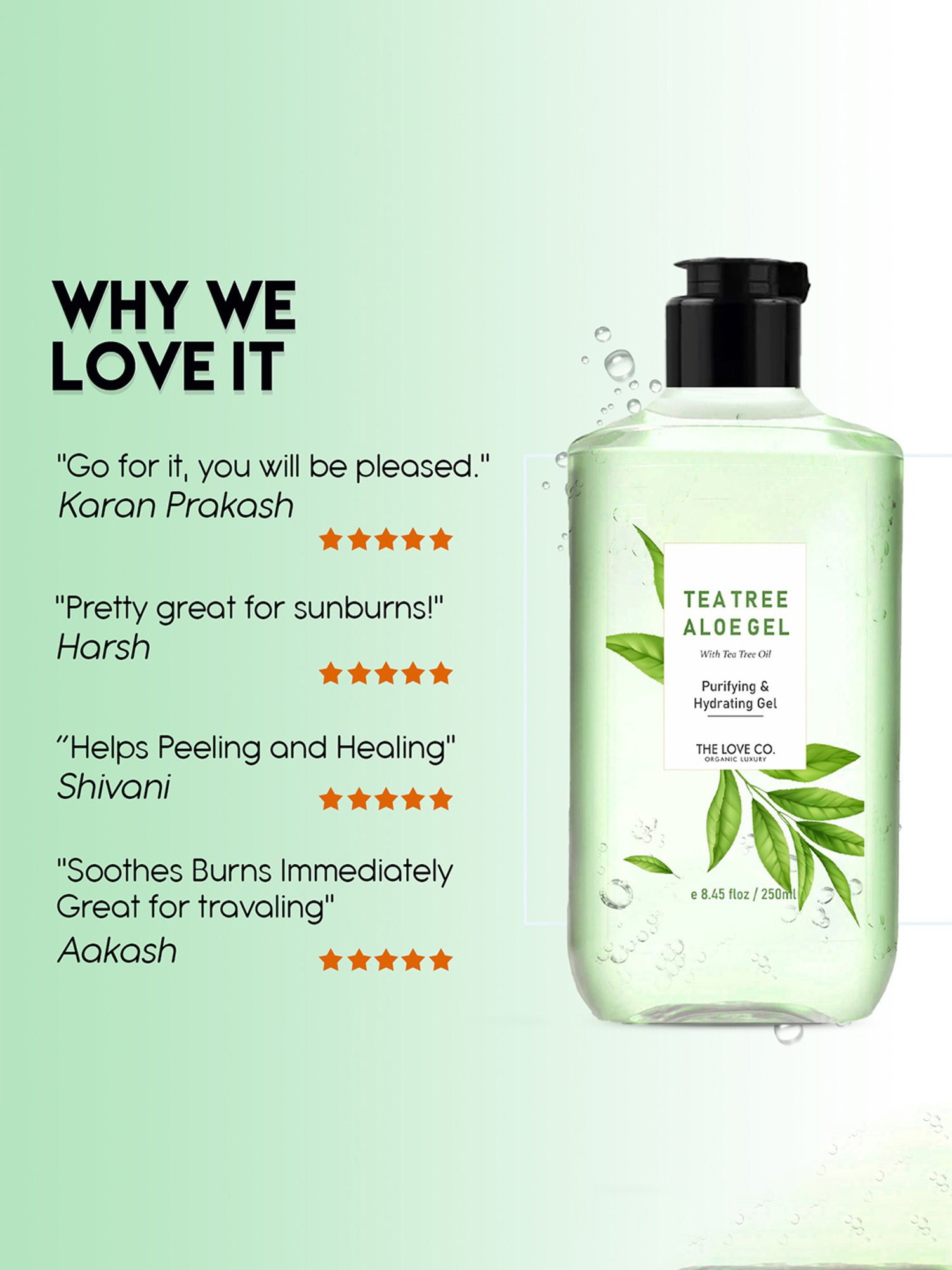 The Love Co. Tea Tree Aloe Vera Gel - 250 ml