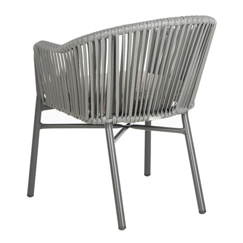 Stefano 2pk Stackable Rope Accent Chair - Gray/Gray Cushion - Safavieh