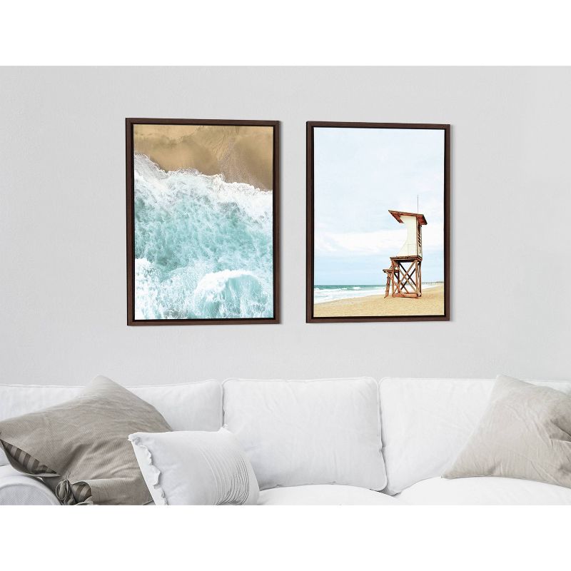 18" x 24" 2pc Sylvie Ocean Beach Framed Canvas Set by the Creative Bunch Studio Brown - Kate & Laurel All Things Decor