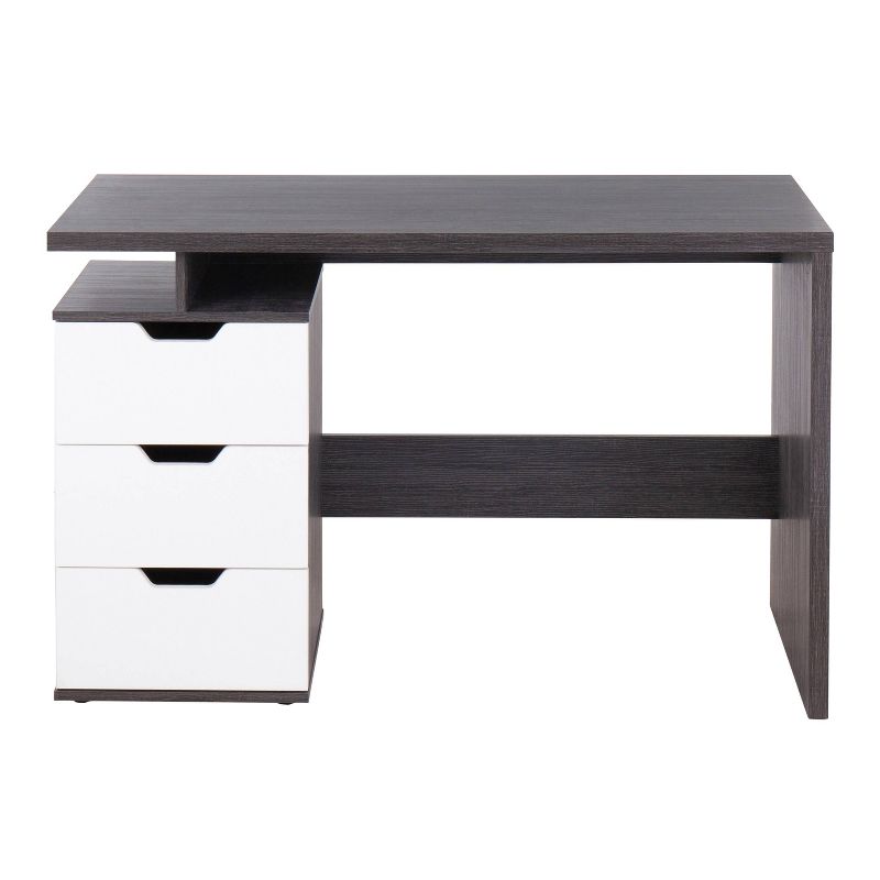 Quinn Contemporary Computer Desk Wood Charcoal/White - LumiSource