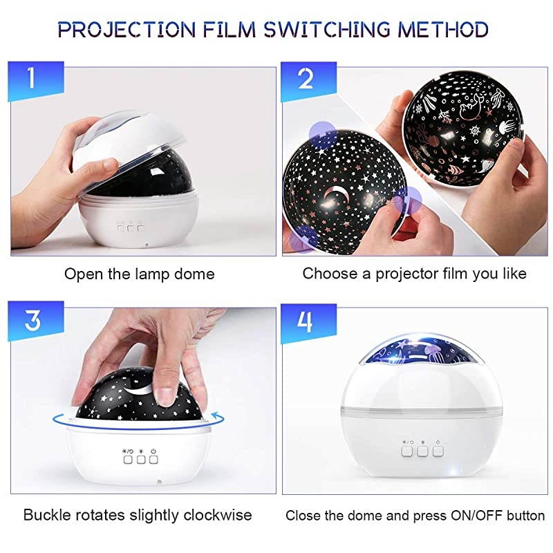 Night Light Star Projector Lights for Room LED Light Projector for Bedroom Bedside Lamp 8 Lighting Modes Adjustable Brightness 360&deg; Rotation Suitable for Living Room PartyRoom