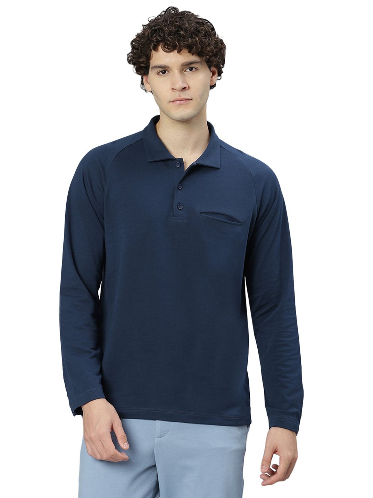 Slowave Navy Regular Fit Polo T-Shirt