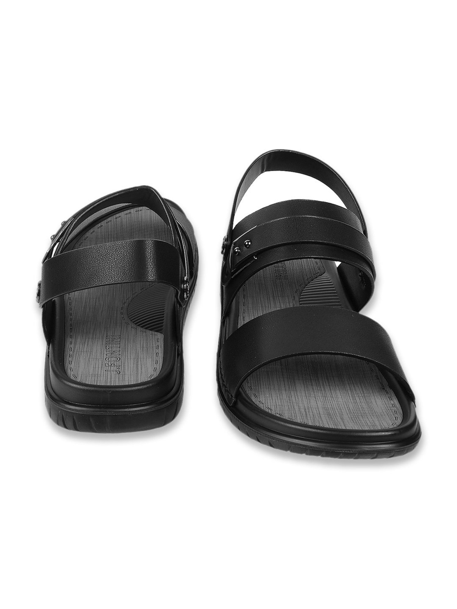 J. Fontini by Mochi Men's Black Back Strap Sandals