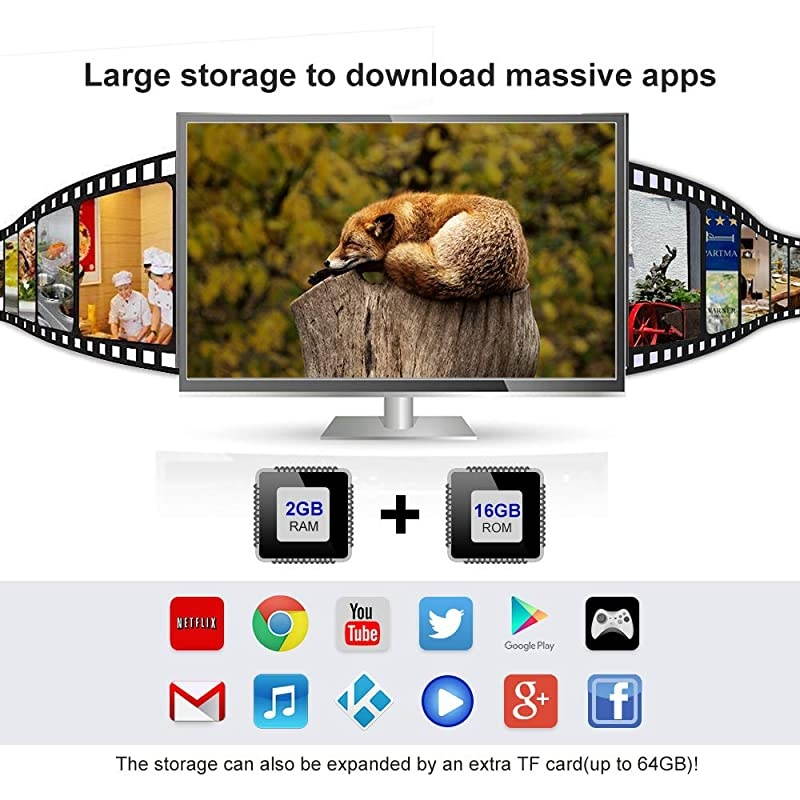 Mini Android TV Box 2GB RAM 16GB ROM Support 3D4K HD HDR H265 Android Box