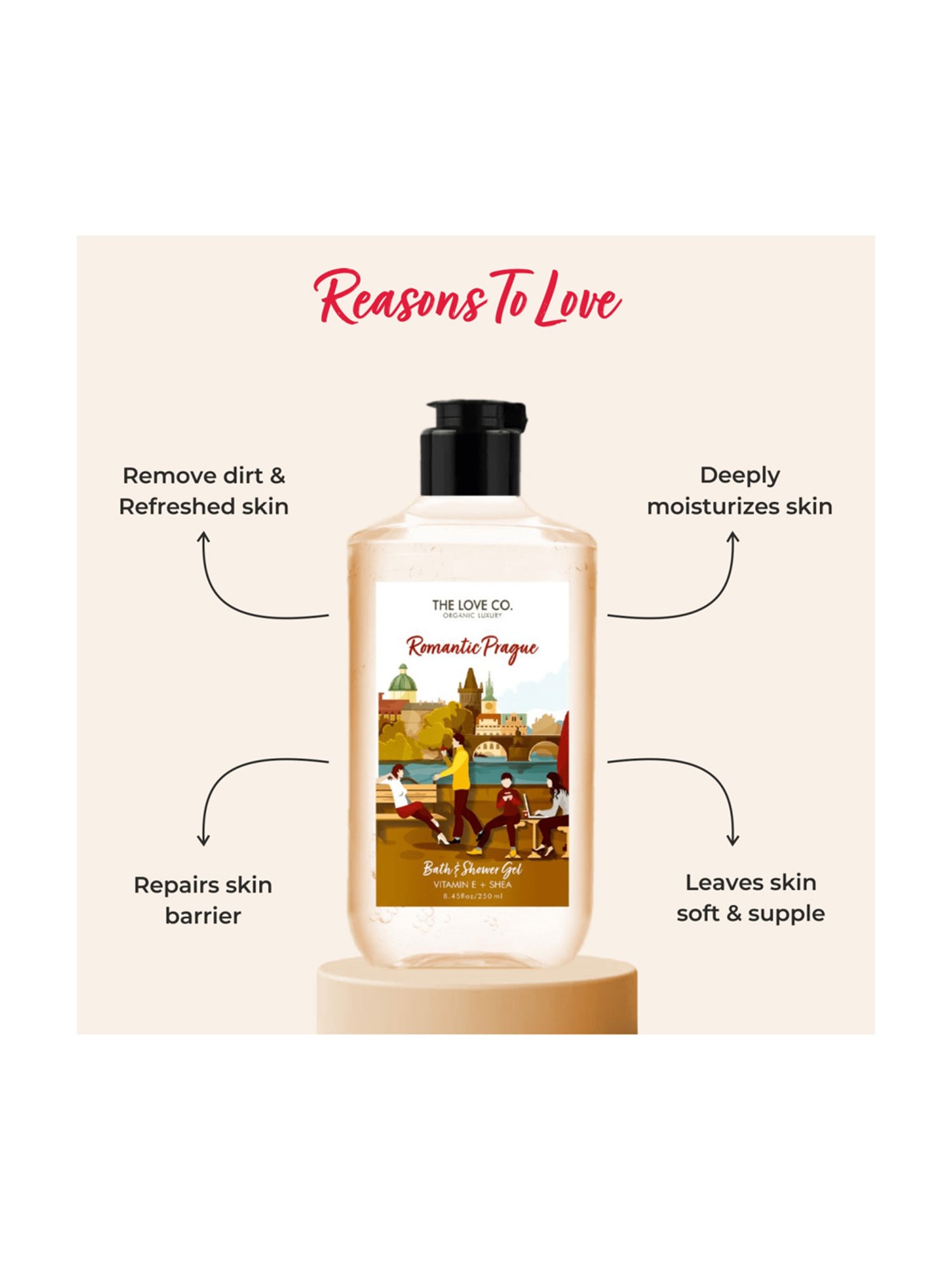 The Love Co. Romantic Prague Bath & Shower Gel - 250 ml