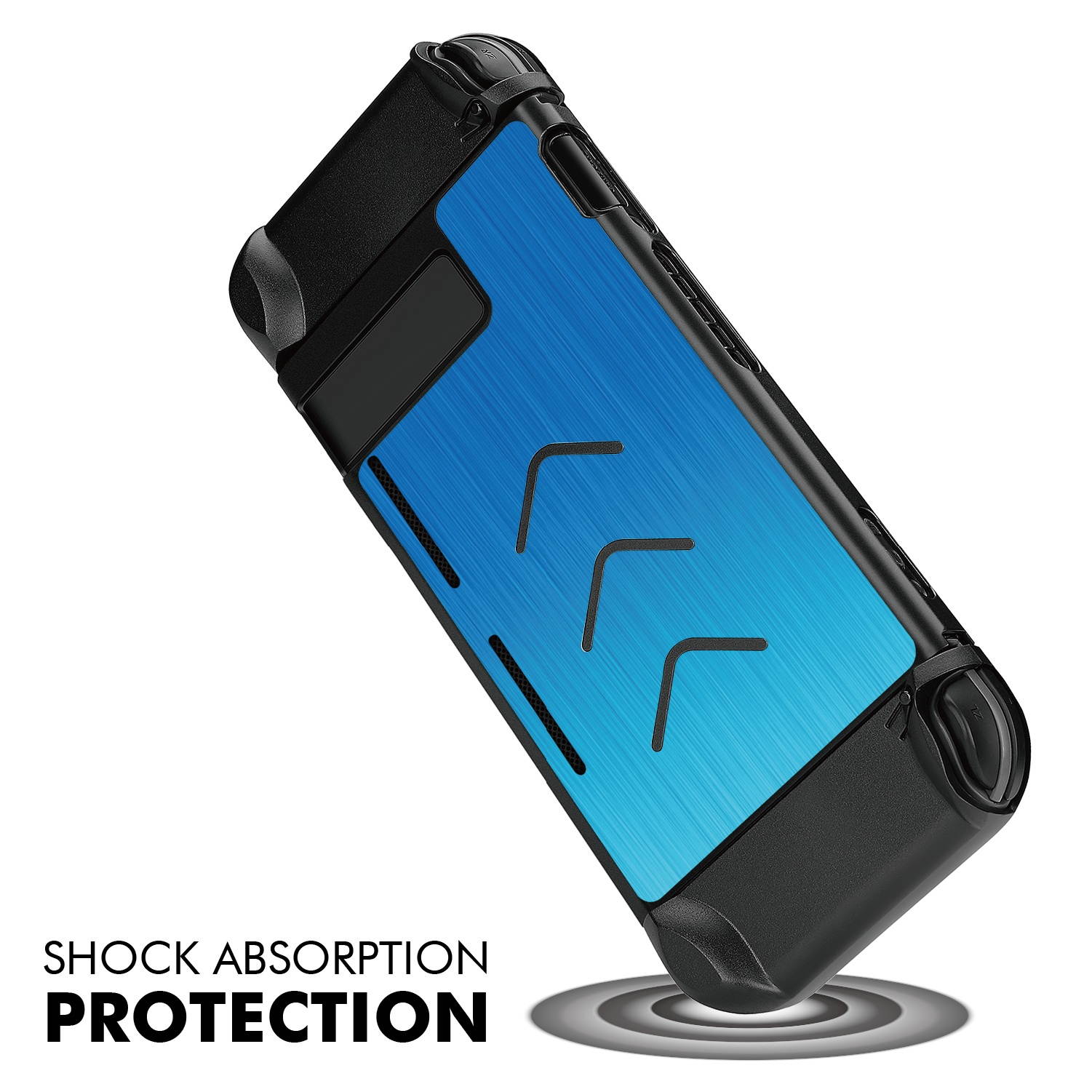 Nintendo Switch Case Cover for Console & Joy-Con Controller - Travel Friendly Aluminum Alloy Hard Shell Protector, Anti-Scratch Shockproof Protective Nintendo Switch Accessories (Blue)