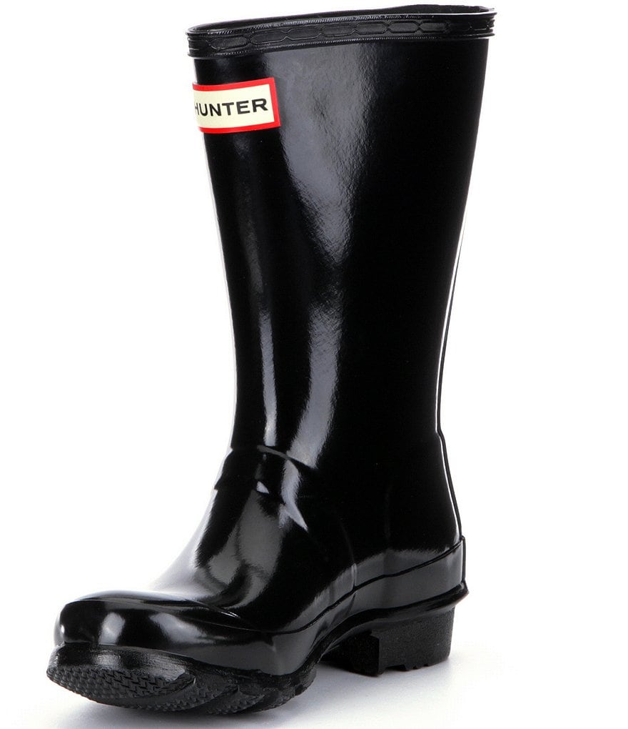 Hunter Kids' Original Gloss Waterproof Buckle Strap Rain Boots (Youth)