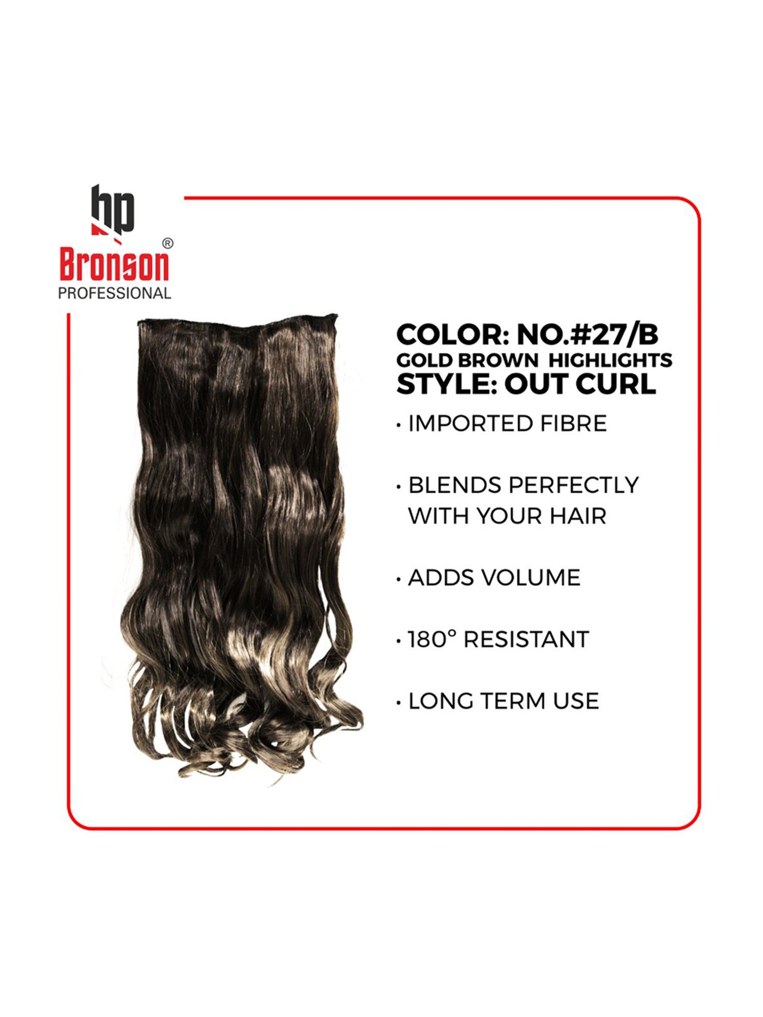 Bronson Professional Out Curl 5 Clip-In Hair Extensions Gold and Brown No. 27B/2 - 24 Inches