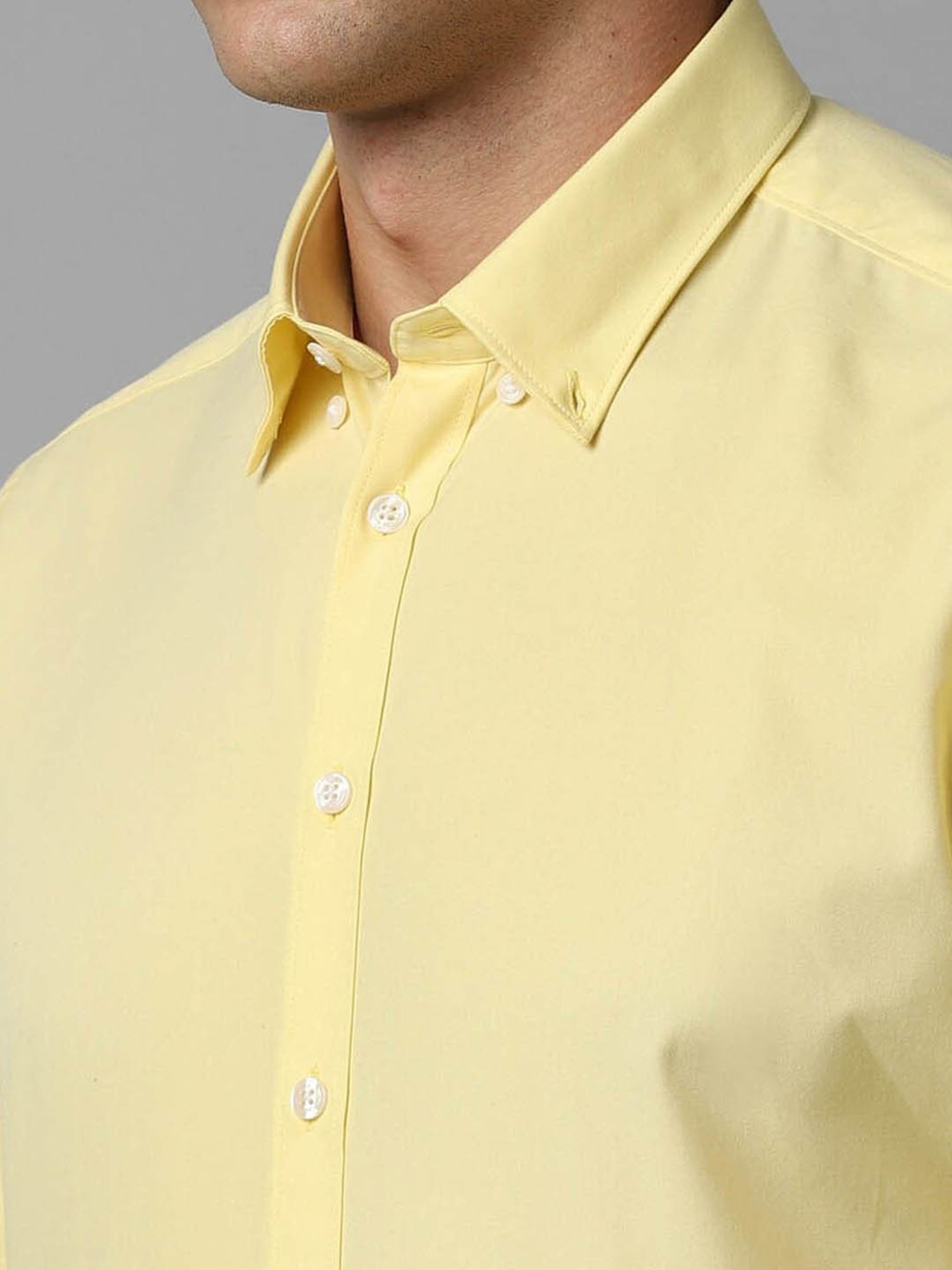 Louis Philippe Sport Yellow Cotton Slim Fit Shirt