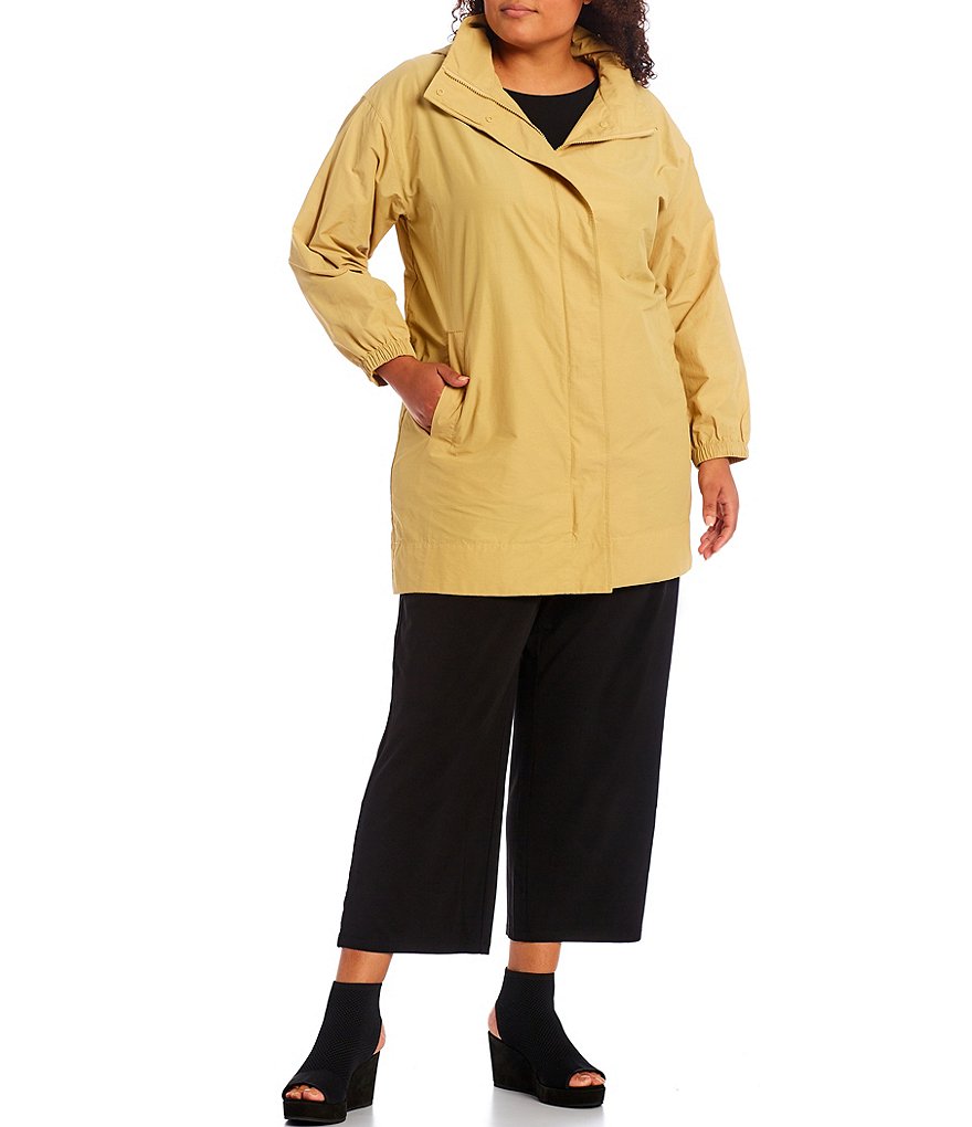 Ali Miles Plus Size Mixed Animal Print Open-Front Drop Needle Onion Skin Jacket