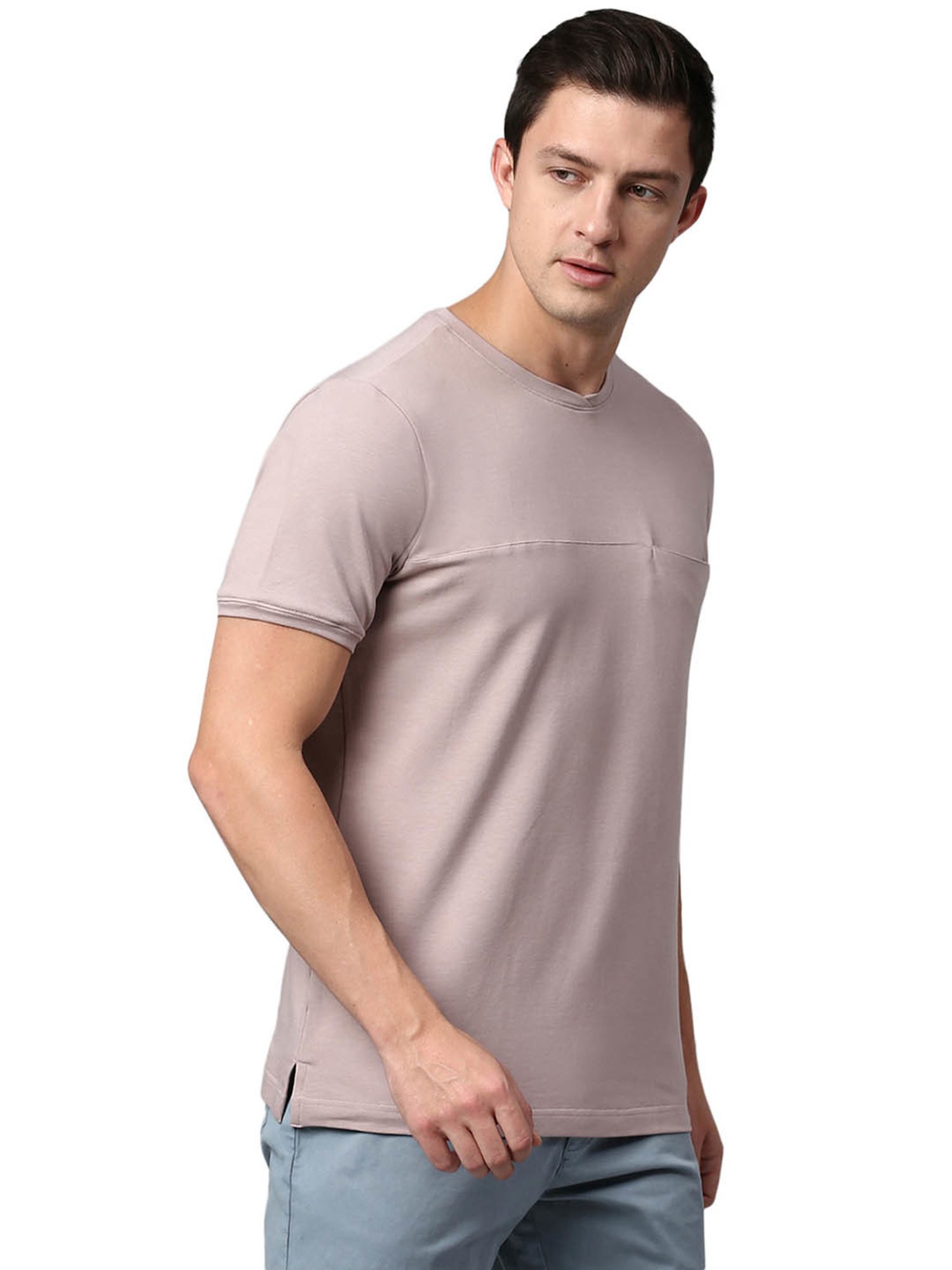 Slowave Dusty Pink Regular Fit T-Shirt