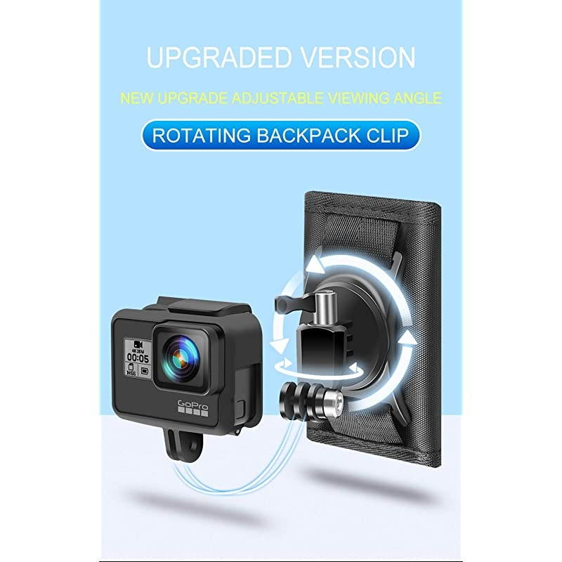 Update Sport Camera Backpack Clip Mount 360 Degree Rotary for Xiaomi Yi for Gopro Hero8 7 6 5 4 Action Camera Accessories