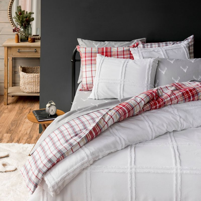 King 3pc Drummond Flannel Duvet Cover Set - Martha Stewart