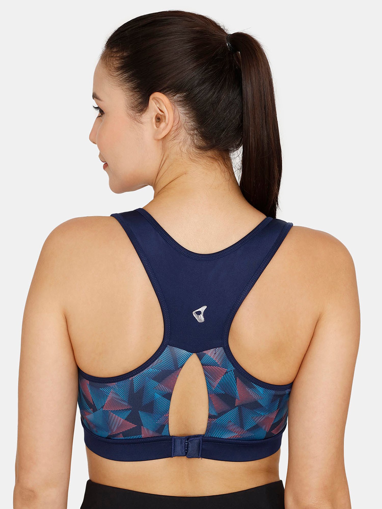 Zelocity by Zivame Blue Printed Sports Bra