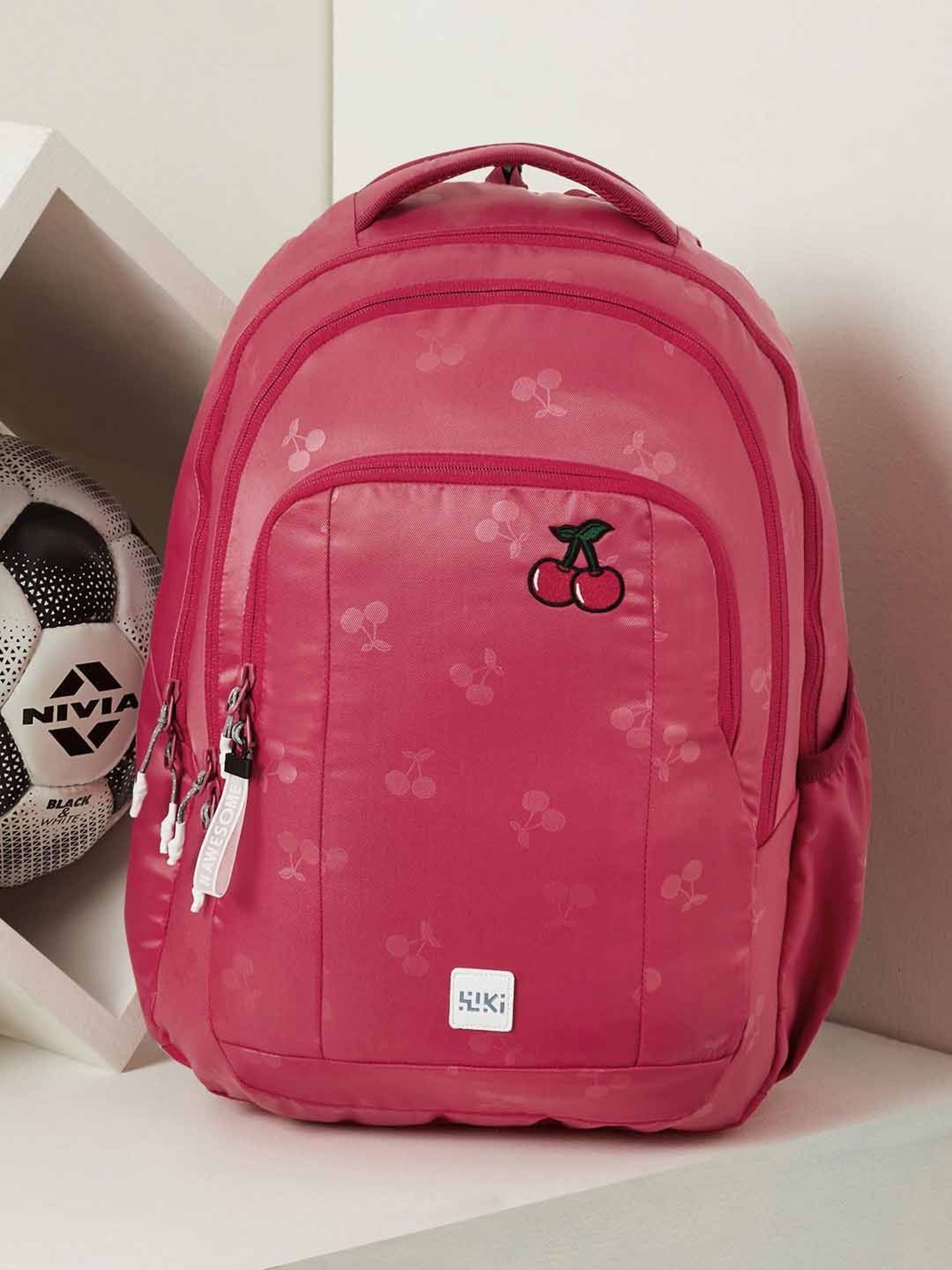 Wiki Back to School 2 Red Polyester Printed Backpack - 30 Ltrs