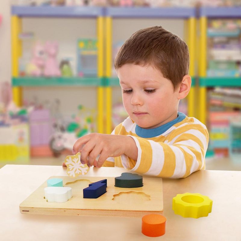 Leo & Friends Weather Shape Puzzle Kit with 6 Weather Wooden Pieces and 1 Board