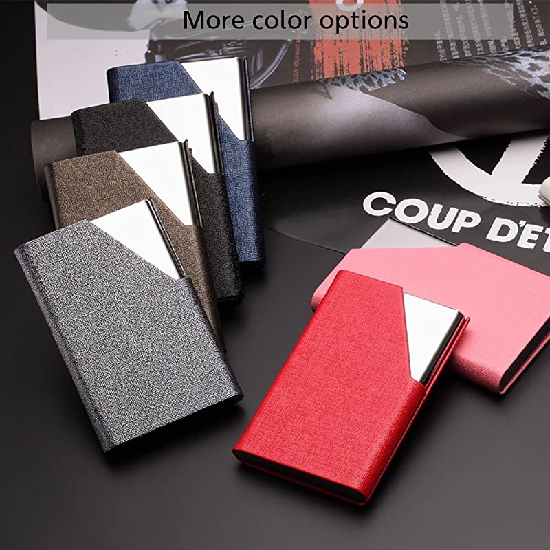 Business Name Card Holder Luxury PU Leather Multi Card Case Business Name Card Holder Wallet Credit Card ID Case Holder for Women Men Keep Your Business Cards Clean Black1